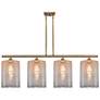 Cobbleskill 10" 4 Light Brushed Brass Island Light w/ Mercury Shade