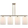 Cobbleskill 10" 4 Light Brushed Brass Island Light w/ White Shade