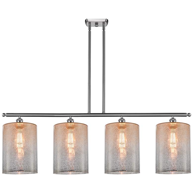 Image 1 Cobbleskill 10" 4 Light Brushed Nickel Island Light w/ Mercury Shade