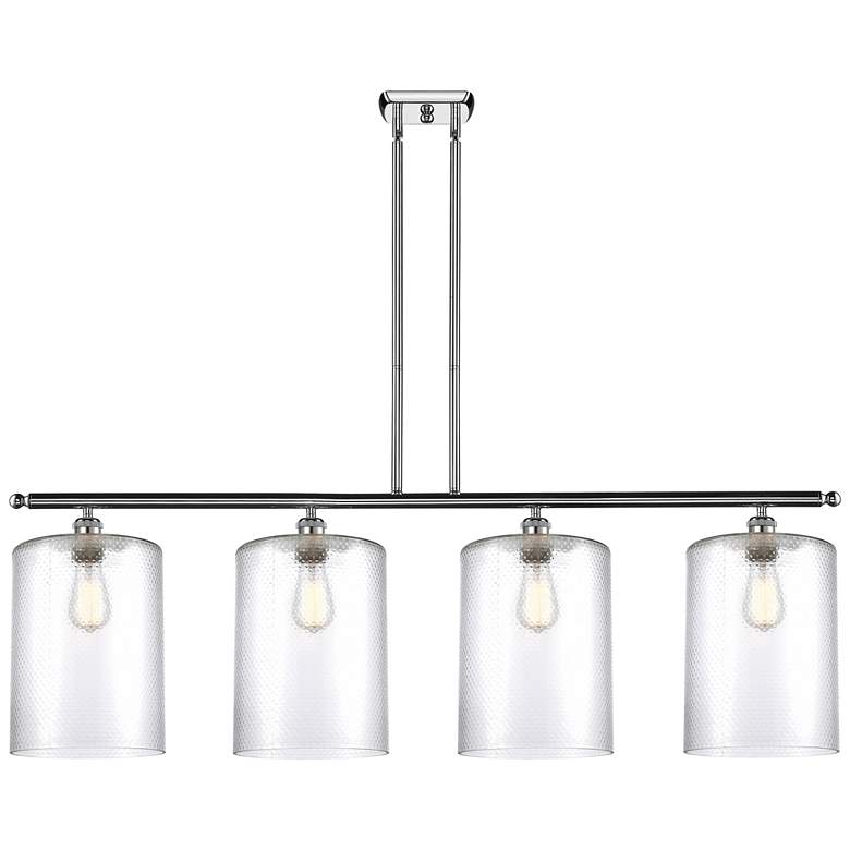 Image 1 Cobbleskill 10" 4 Light Chrome Island Light w/ Clear Shade