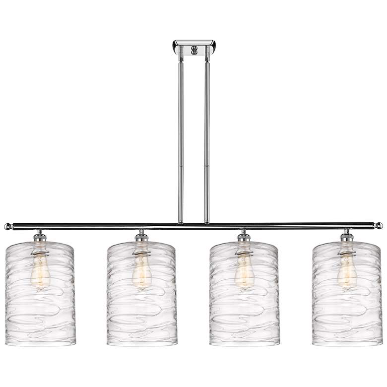 Image 1 Cobbleskill 10" 4 Light Chrome Island Light w/ Swirl Shade