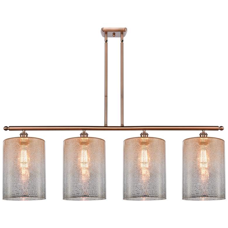 Image 1 Cobbleskill 10" 4 Light Copper Island Light w/ Mercury Shade