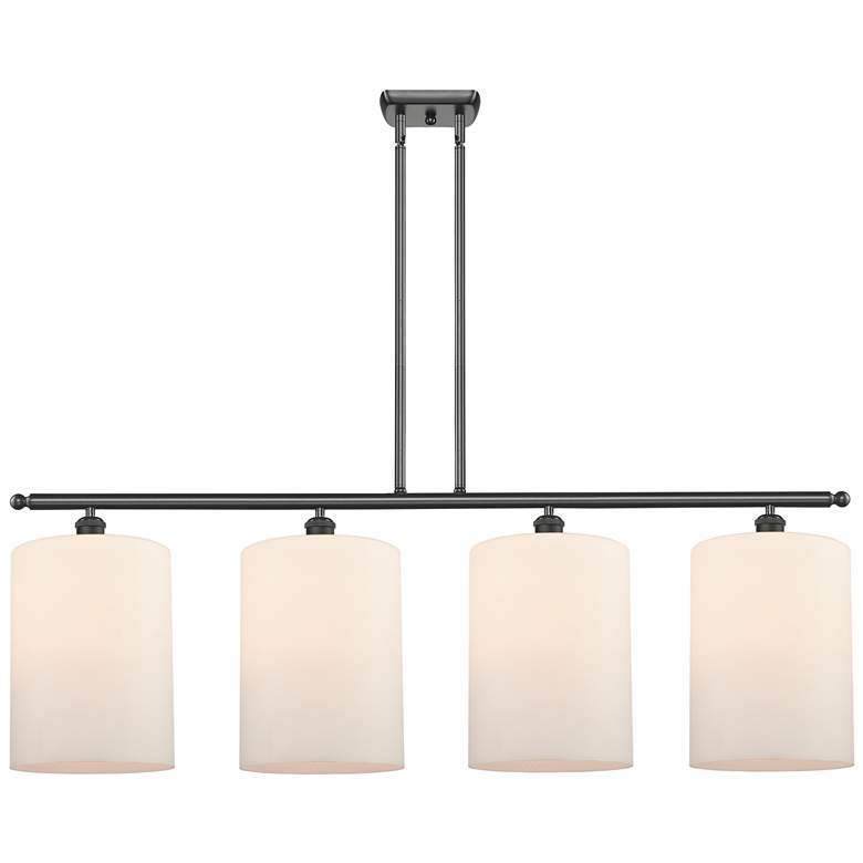 Image 1 Cobbleskill 10" 4 Light Oil Rubbed Bronze Island Light w/ White Shade
