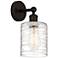 Cobbleskill 11 1/4"H Oil-Rubbed Bronze Sconce w/ Swirl Glass