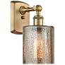 1_Cobbleskill 11" High Brushed Brass and Mercury Wall Sconce