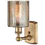 3_Cobbleskill 11" High Brushed Brass and Mercury Wall Sconce more views