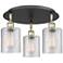 Cobbleskill 17.75"W 3 Light Black Antique Brass Flush Mount w/ Clear S