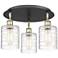 Cobbleskill 17.75"W 3 Light Black Brass Flush Mount w/ Deco Swirl Shad