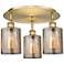 Cobbleskill 17.75"W 3 Light Brushed Brass Flush Mount w/ Mercury Shade