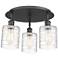 Cobbleskill 17.75"W 3 Light Matte Black Flush Mount w/ Deco Swirl Shad