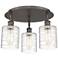 Cobbleskill 17.75"W 3 Light Rubbed Bronze Flush Mount w/ Deco Swirl Sh
