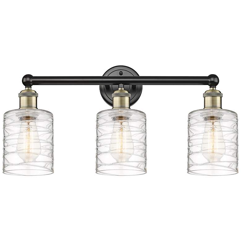 Image 1 Cobbleskill 23" Wide Black Antique Brass 3-Light Bath Light