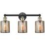 1_Cobbleskill 23" Wide Black Brass Mercury 3-Light Bath Light