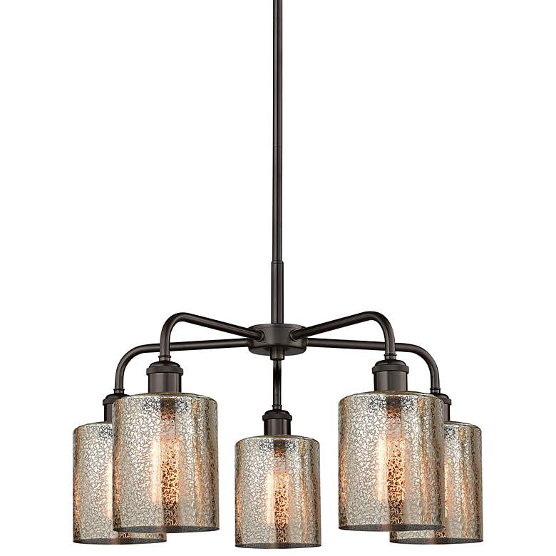 Image 2 Cobbleskill 23" Wide Oil-Rubbed Bronze 5-Light Chandelier
