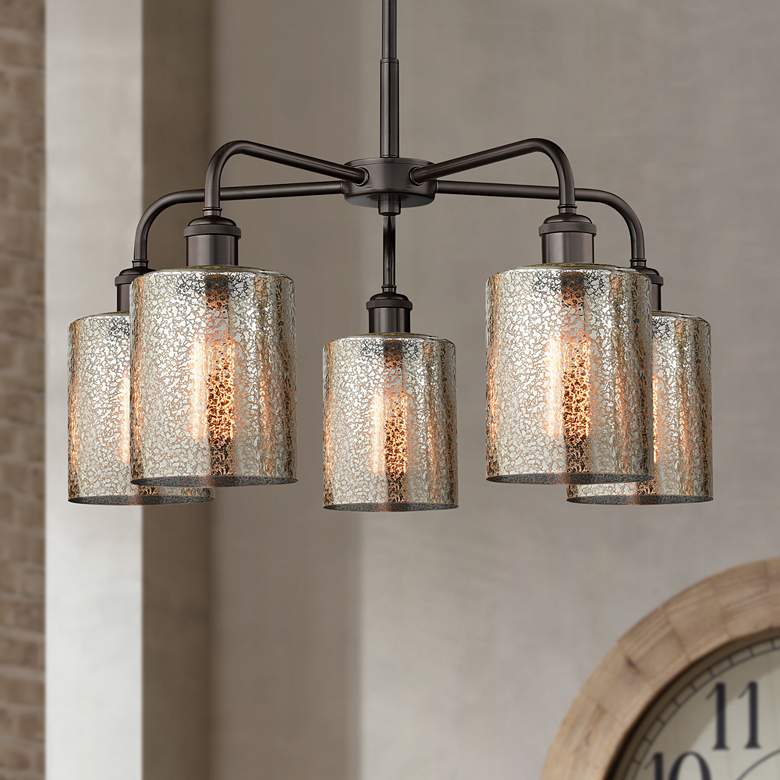 Image 1 Cobbleskill 23" Wide Oil-Rubbed Bronze 5-Light Chandelier