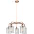 Cobbleskill 23"W 5 Light Copper Stem Hung Chandelier With Clear Shade