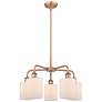 Cobbleskill 23"W 5 Light Copper Stem Hung Chandelier With White Shade