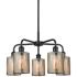 Cobbleskill 23"W 5 Light Matte Black Stem Hung Chandelier w/ Mercury S
