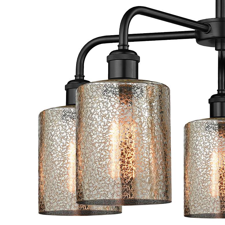 Image 2 Cobbleskill 23"W 5 Light Matte Black Stem Hung Chandelier w/ Mercury S more views