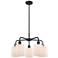 Cobbleskill 23"W 5 Light Matte Black Stem Hung Chandelier With White S