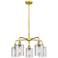 Cobbleskill 23"W 5 Light Satin Gold Stem Hung Chandelier With Clear Sh