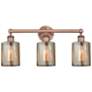 1_Cobbleskill 23"W Copper 3-Light Bath Light w/ Mercury Shade