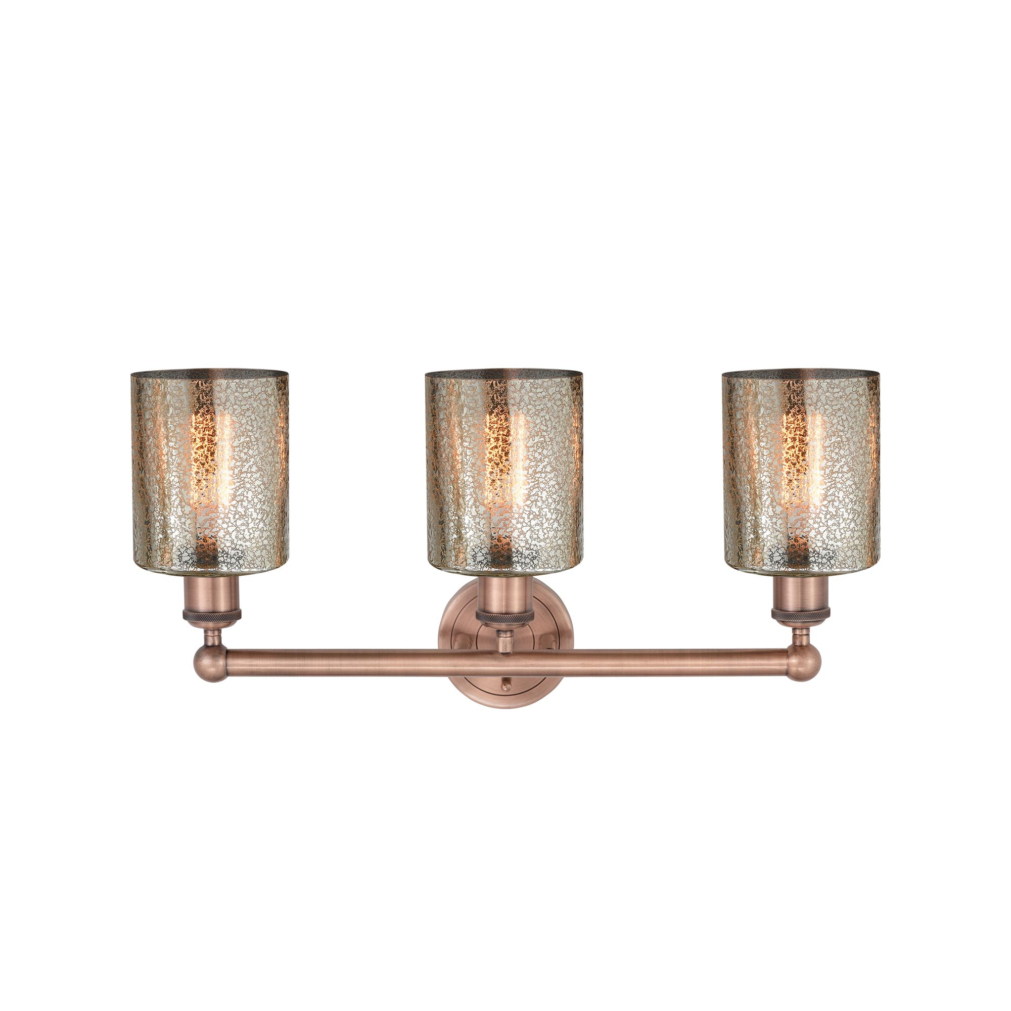Image 2 Cobbleskill 23"W Copper 3-Light Bath Light w/ Mercury Shade more views