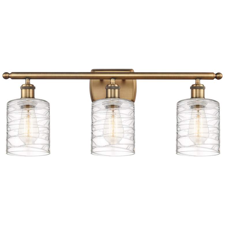 Image 2 Cobbleskill 26" Wide Brushed Brass 3-Light Bath Vanity Light
