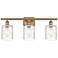 Cobbleskill 26" Wide Brushed Brass 3-Light Bath Vanity Light