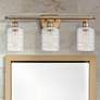 1_Cobbleskill 26" Wide Brushed Brass 3-Light Bath Vanity Light
