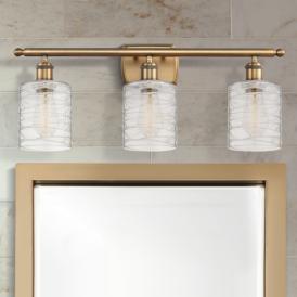 Cobbleskill 26" Wide Brushed Brass 3-Light Bath Vanity Light Cobbleskill 26" Wide Brushed Brass 3-Light Bath Vanity Light