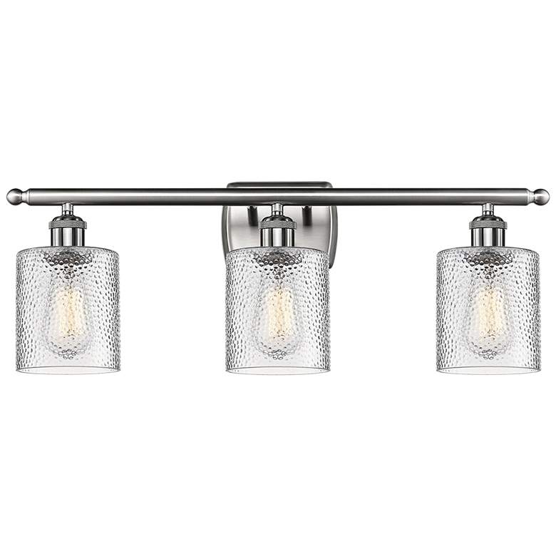 Image 1 Cobbleskill 26 inch Wide Brushed Satin Nickel 3-Light Bath Light