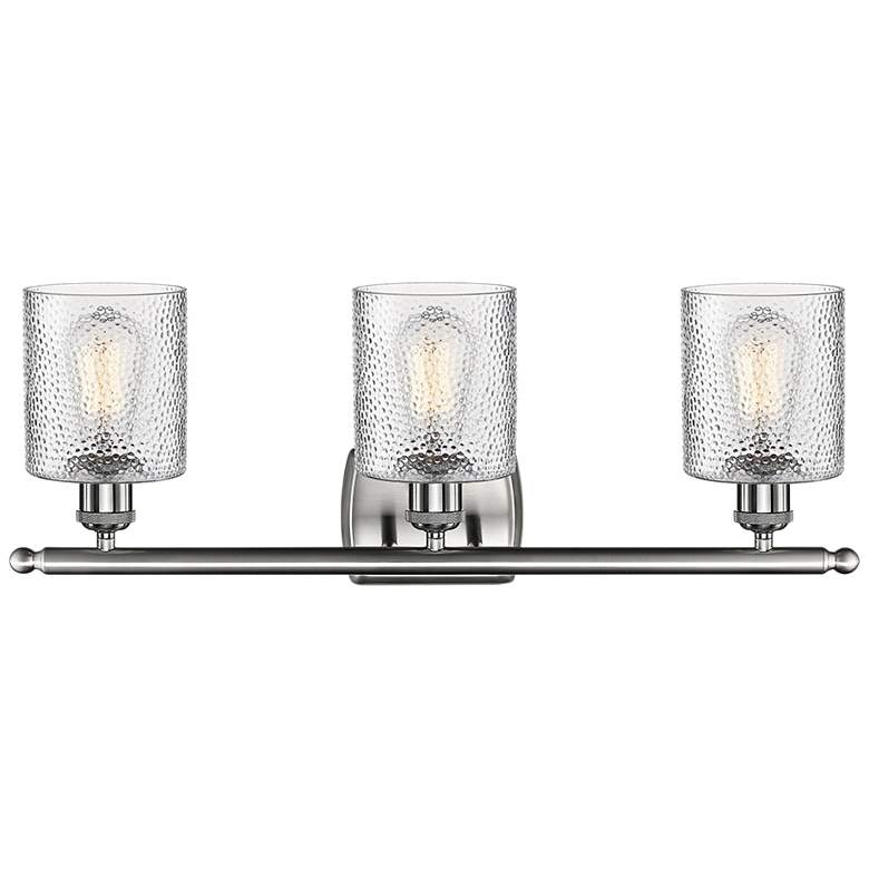 Image 3 Cobbleskill 26" Wide Brushed Satin Nickel 3-Light Bath Light more views