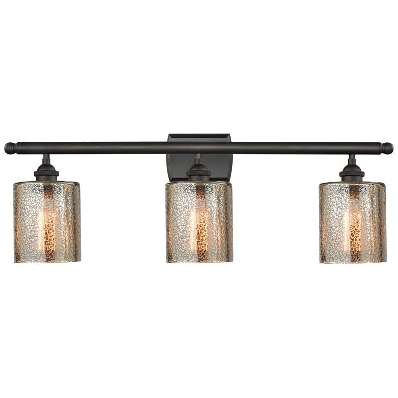 Image 1 Cobbleskill 26"W Oil-Rubbed Bronze 3-Light Bath Vanity Light