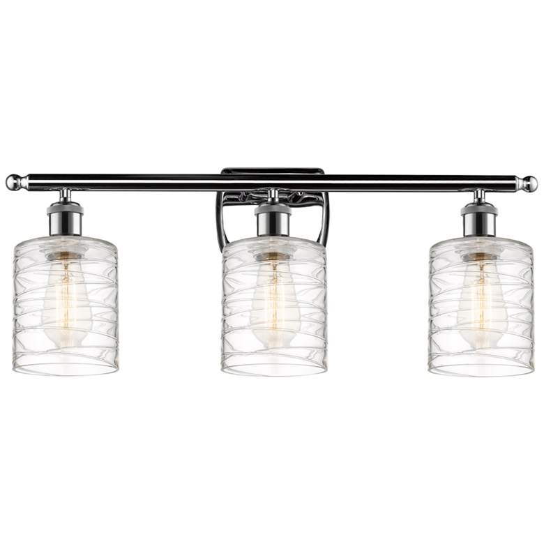 Image 1 Cobbleskill 26"W Polished Chrome 3-Light Bath Vanity Light