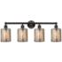 Cobbleskill 32"W Bronze 4-Light Bath Light w/ Mercury Shade