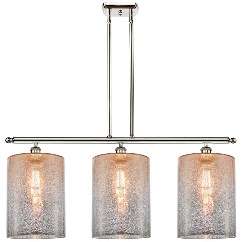 Image 1 Cobbleskill 36" Wide Polished Nickel 3-Light Island Pendant