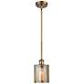 1_Cobbleskill 5" Wide Brass LED Mini Pendant w/ Mercury Glass