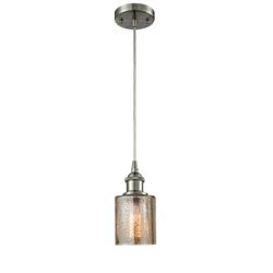 Cobbleskill 5" Wide Nickel and Mercury Glass Mini Pendant