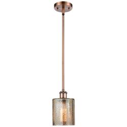 Cobbleskill 5"W Antique Copper Mini Pendant w/ Mercury Glass