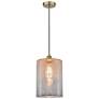 Cobbleskill 9" Antique Brass Mini Pendant w/ Mercury Shade