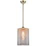 Cobbleskill 9" Antique Brass Stem Hung Mini Pendant w/ Mercury Shade