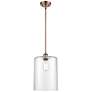 Cobbleskill 9" Antique Copper Stem Hung Mini Pendant w/ Clear Shade