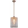 Cobbleskill 9" Antique Copper Stem Hung Mini Pendant w/ Mercury Shade