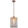 Cobbleskill 9" Antique Copper Stem Hung Mini Pendant w/ Mercury Shade
