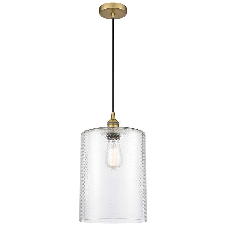 Image 1 Cobbleskill 9" Brushed Brass Mini Pendant w/ Clear Shade