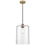 Cobbleskill 9" Brushed Brass Mini Pendant w/ Clear Shade