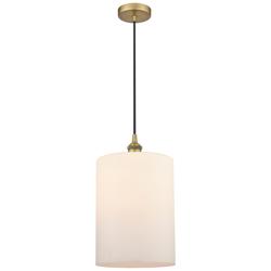 Cobbleskill 9" Brushed Brass Mini Pendant w/ Matte White Shade