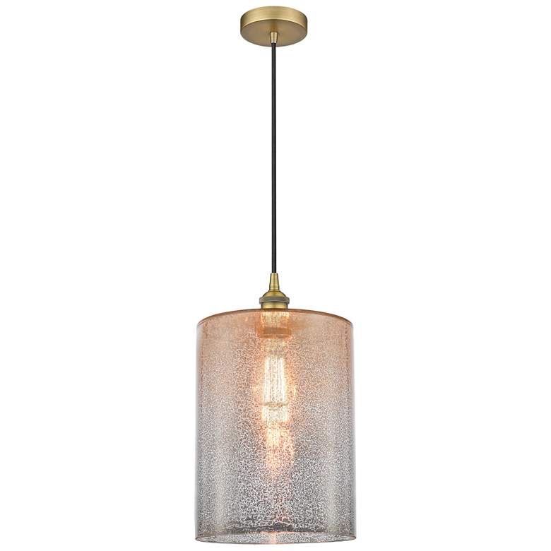 Image 1 Cobbleskill 9" Brushed Brass Mini Pendant w/ Mercury Shade