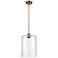 Cobbleskill 9" Brushed Brass Stem Hung Mini Pendant w/ Clear Shade